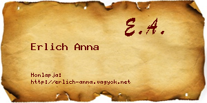 Erlich Anna névjegykártya