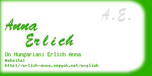 anna erlich business card